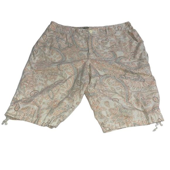 Caribbean Joe‎ Botanical Paisley Print Bermuda Shorts - Size 14 - Picture 1 of 8
